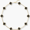 QTPI BLING Gold Plated Black 10 Motifs Necklace