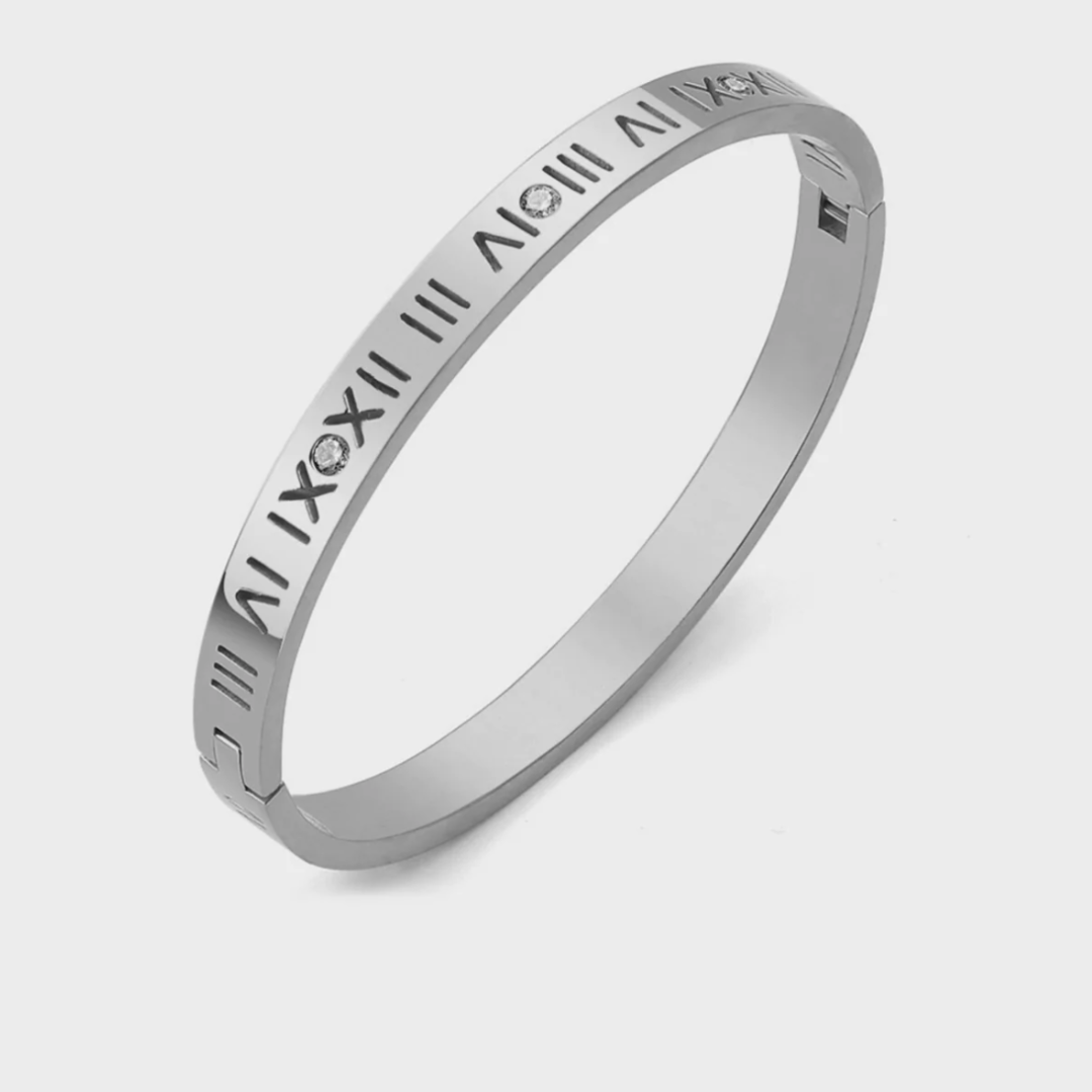 London Times | 18k Gold Plated Roman Numerals Bracelet