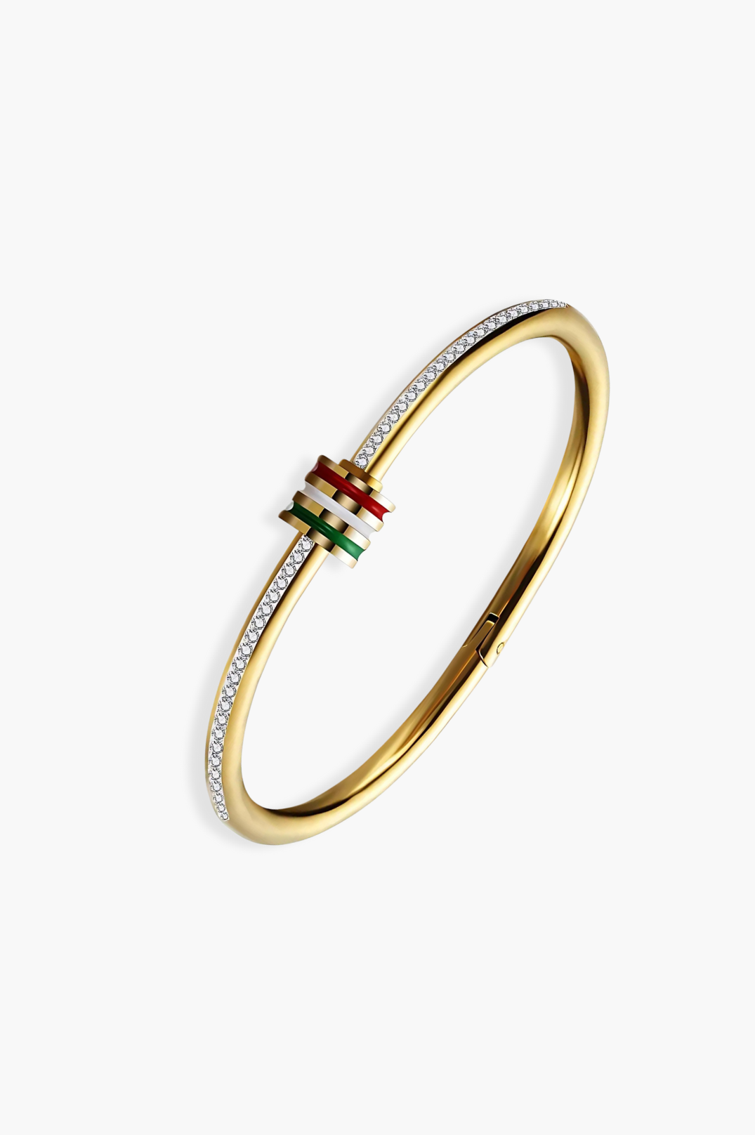 Elegant Silver Pavé Bangle