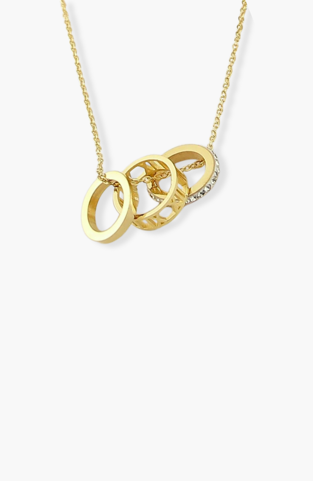 3 Ring Necklace with Extension Gold | Silver |  18K Plated