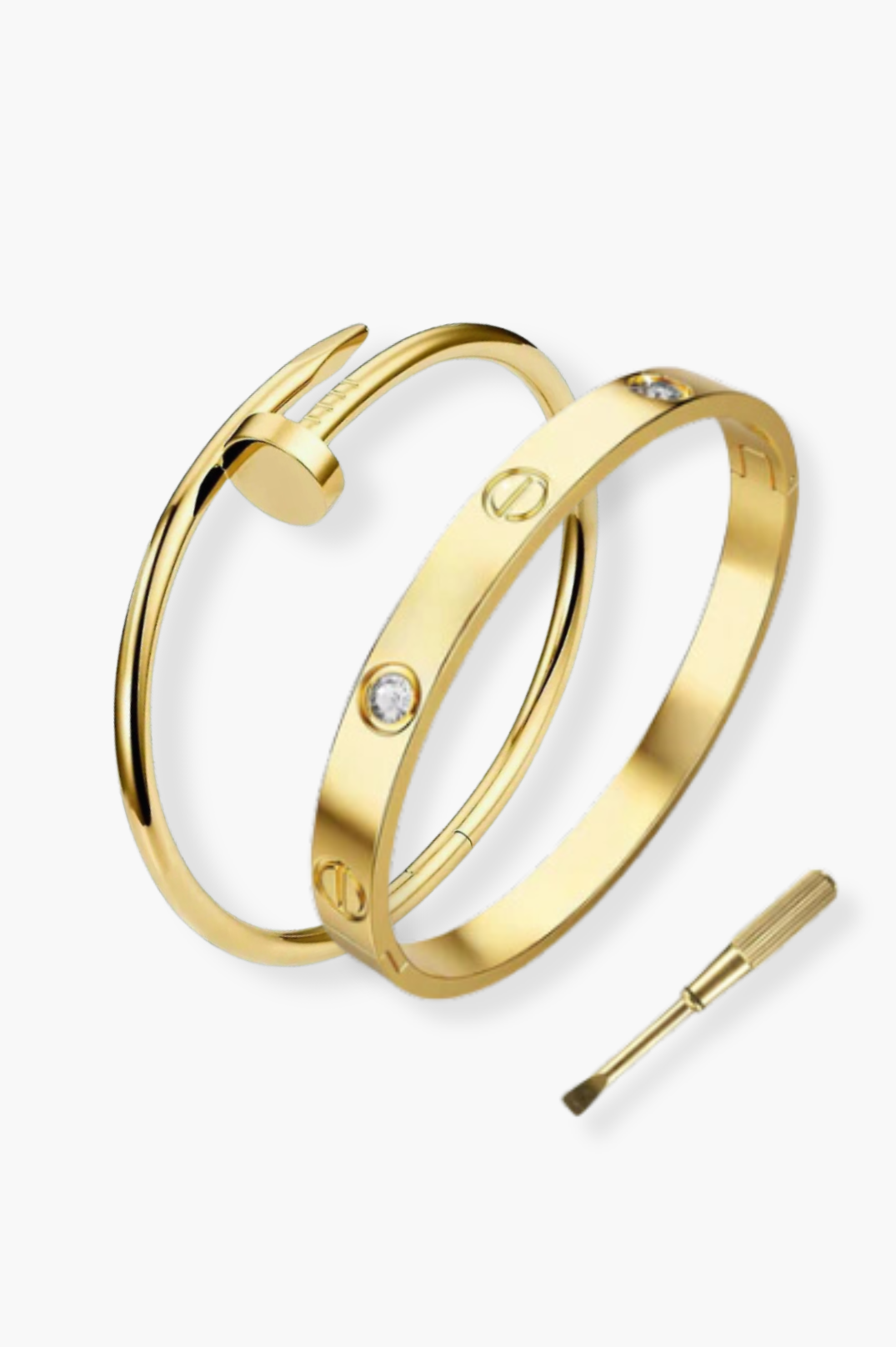 Elegant Gold Nail Bangle Stack 2.0