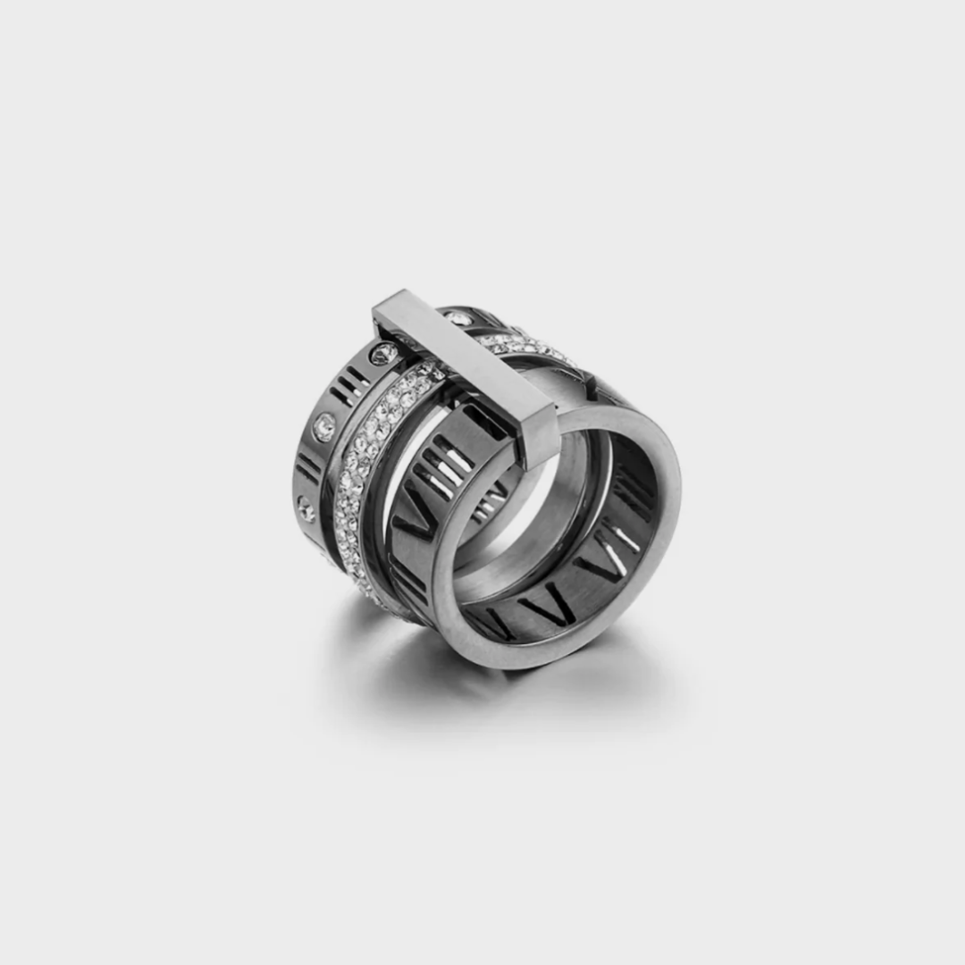 Times Square | 18k Gold Plated Roman Numerals Ring