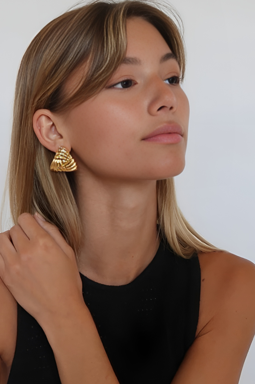 Geometric Gold Triangle Earrings