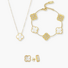 QTPI BLING 3 Piece White and Gold Jewellery Set