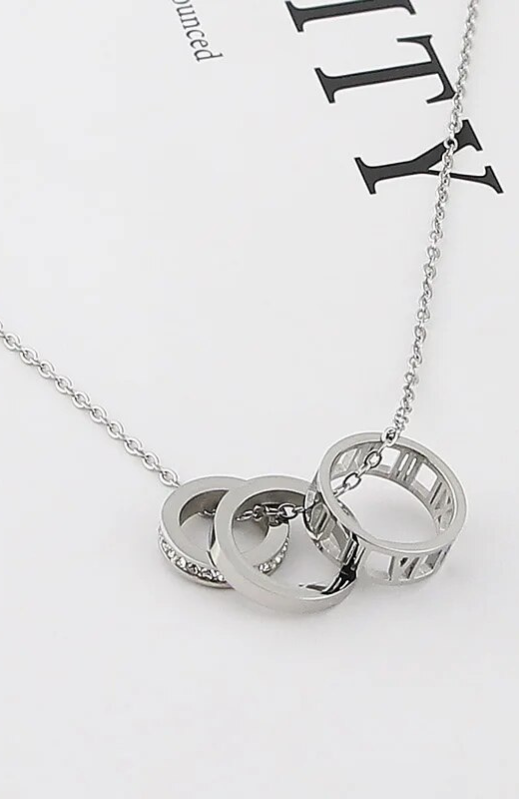 3 Ring Necklace with Extension Gold | Silver |  18K Plated