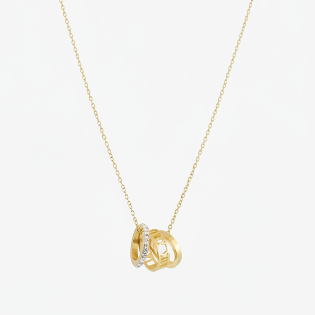 3 Ring Necklace with Extension Gold | Silver |  18K Plated
