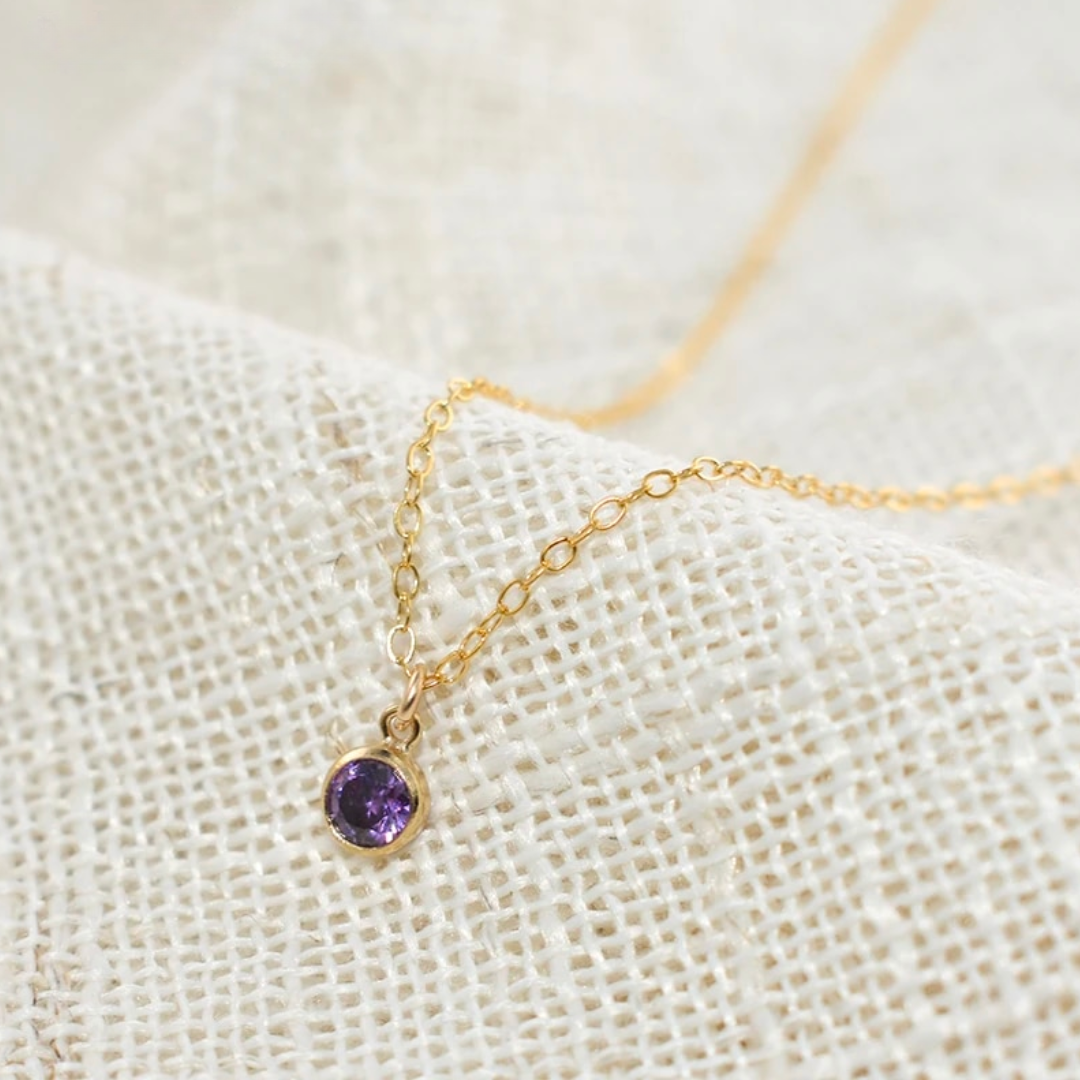 Birthstone Necklace |14K Gold Filled|