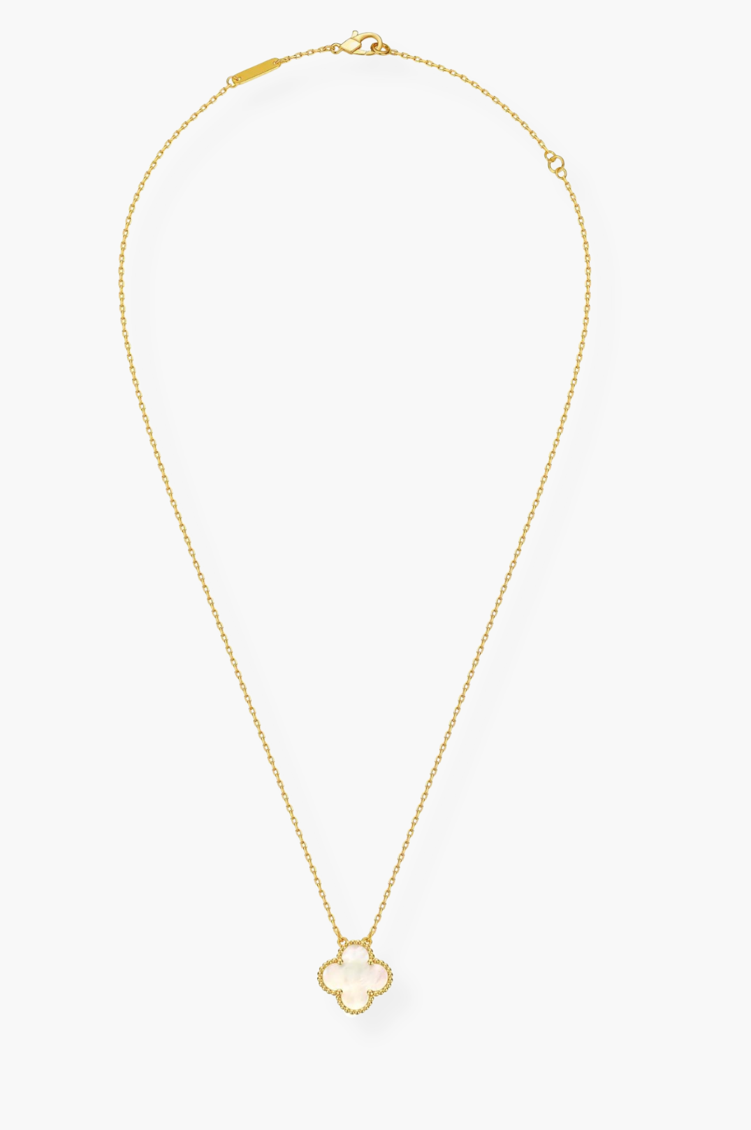 White Pearl Necklace in Gold