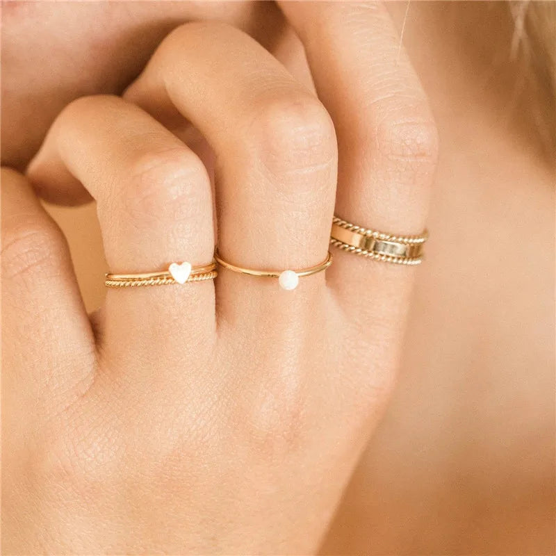 Fine Heart Stacking Ring |14K gold filled