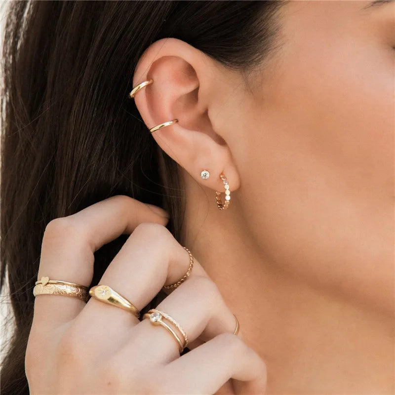 Circles Around You|14K Gold Filled Dot Hoop Earrings