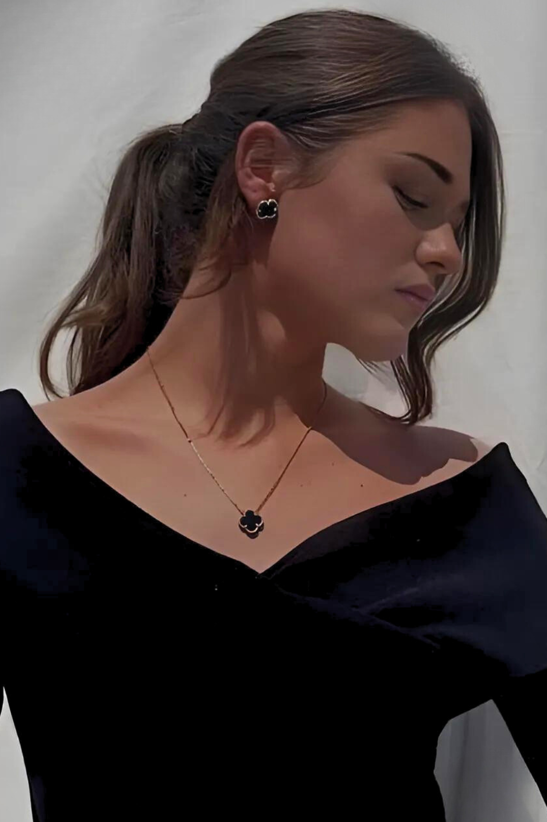 QTPI BLING Black & Gold Elegant Earrings