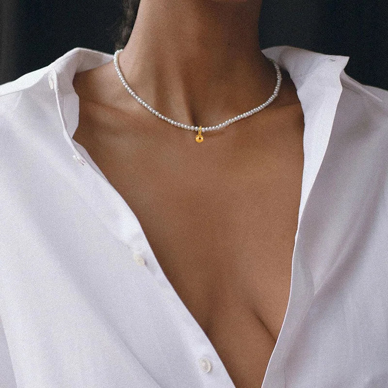 Baroque Pearl Necklace | 18kt Gold Plated