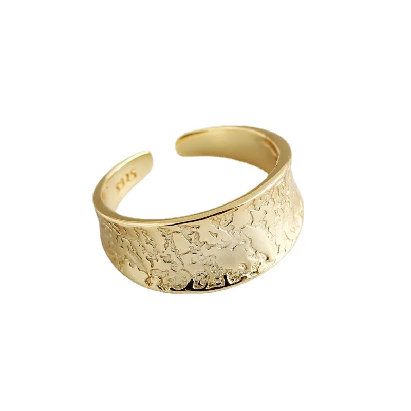 Hammered |18k Gold Plated| 925 Sterling Silver Ring