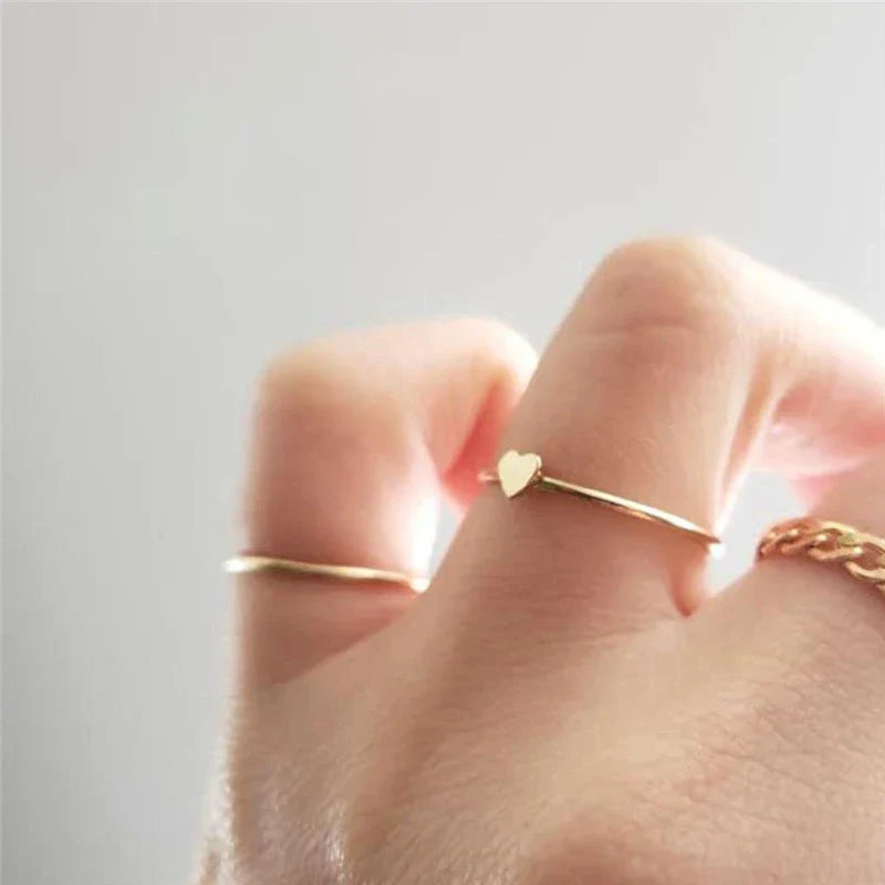 Fine Heart Stacking Ring |14K gold filled