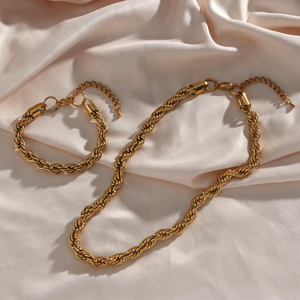 The Twisted Rope |18K Gold Plated Necklace