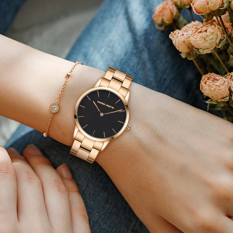 The Gold Link | Quartz Watch Stainless Steel Band & Bangle