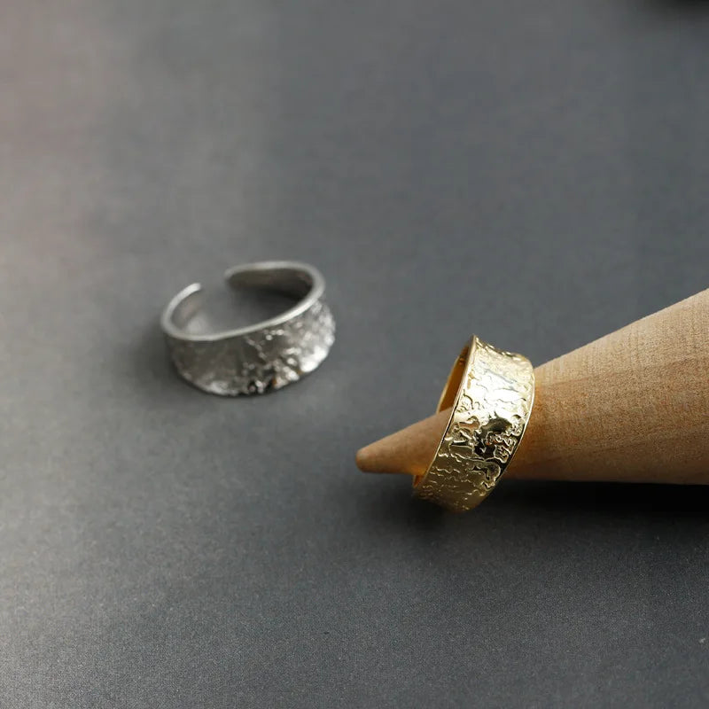 Hammered |18k Gold Plated| 925 Sterling Silver Ring
