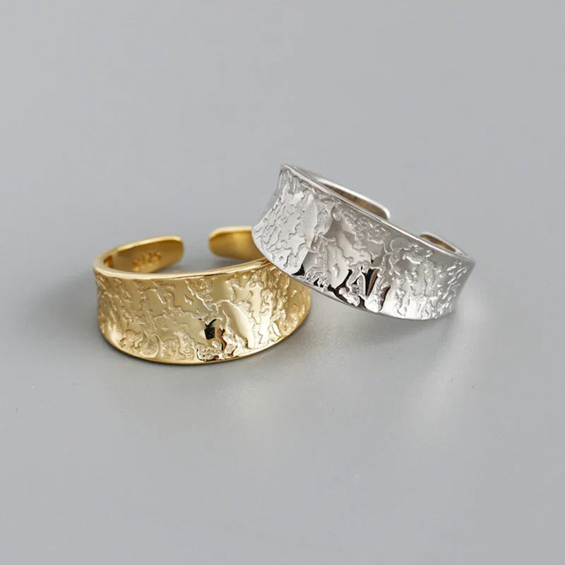 Hammered |18k Gold Plated| 925 Sterling Silver Ring