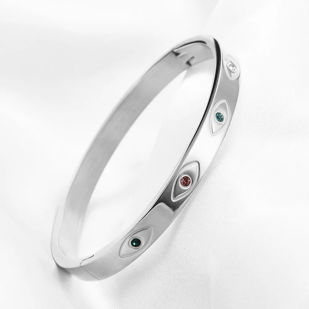Evil Eye Bangle 18K Plated Gold | Silver