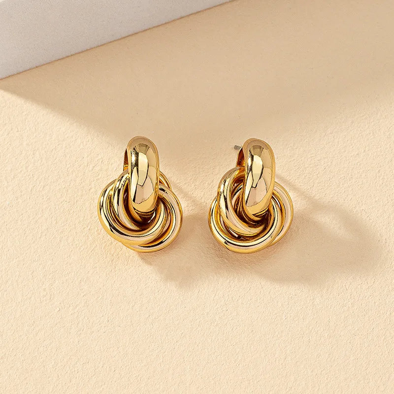 Gold/Silver Colour Knot Hoop Earring