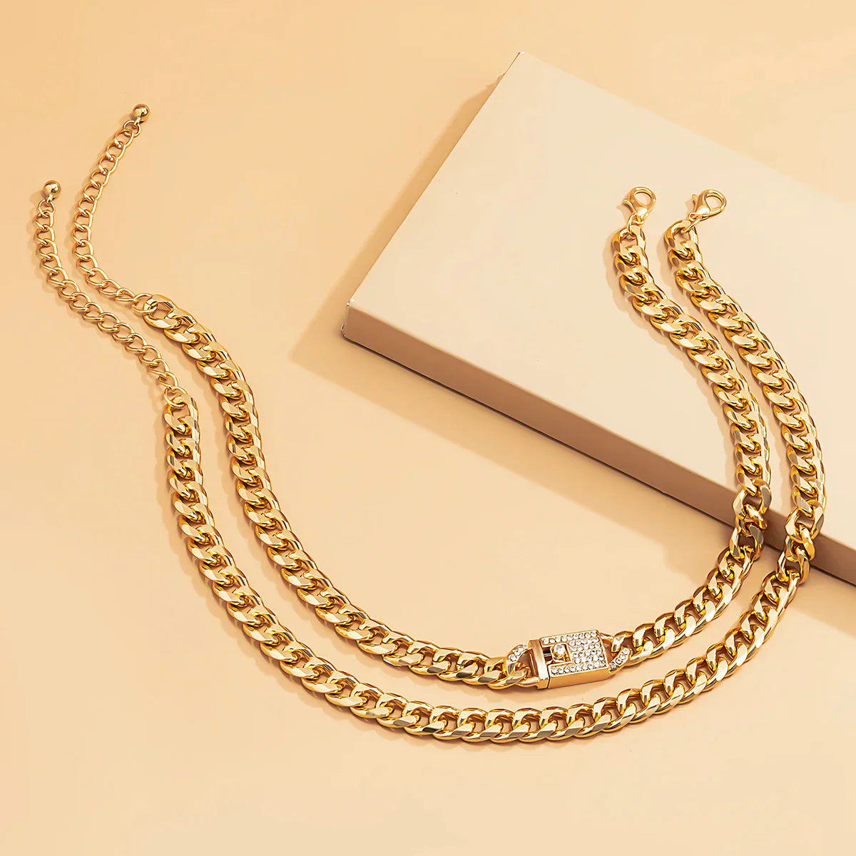 Unisex Gold Hip Hop Thick Cuban Chain Necklace