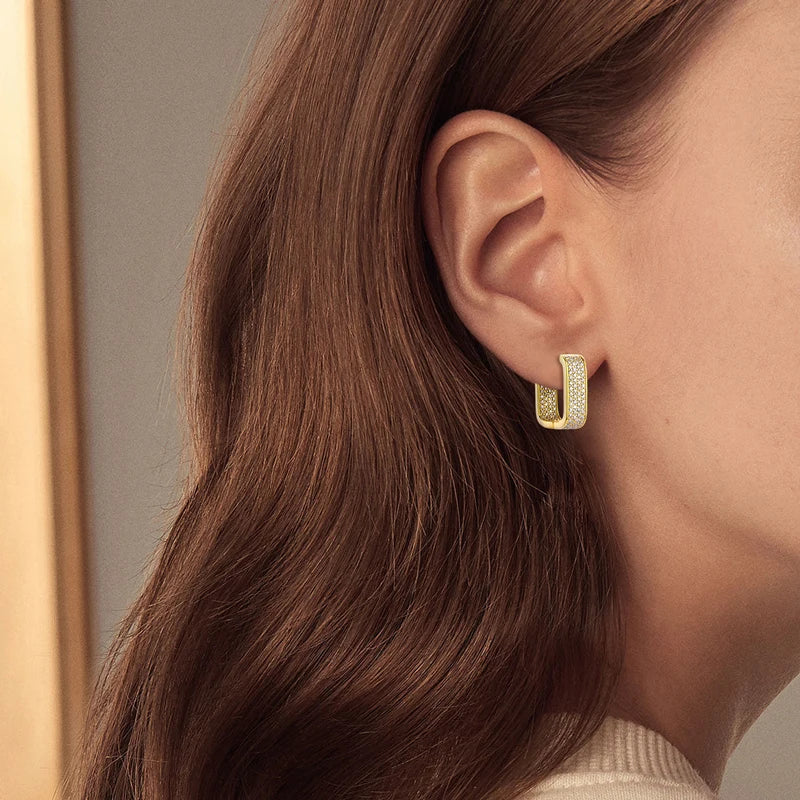 Lana Hoop | Moissanite Gold Earrings