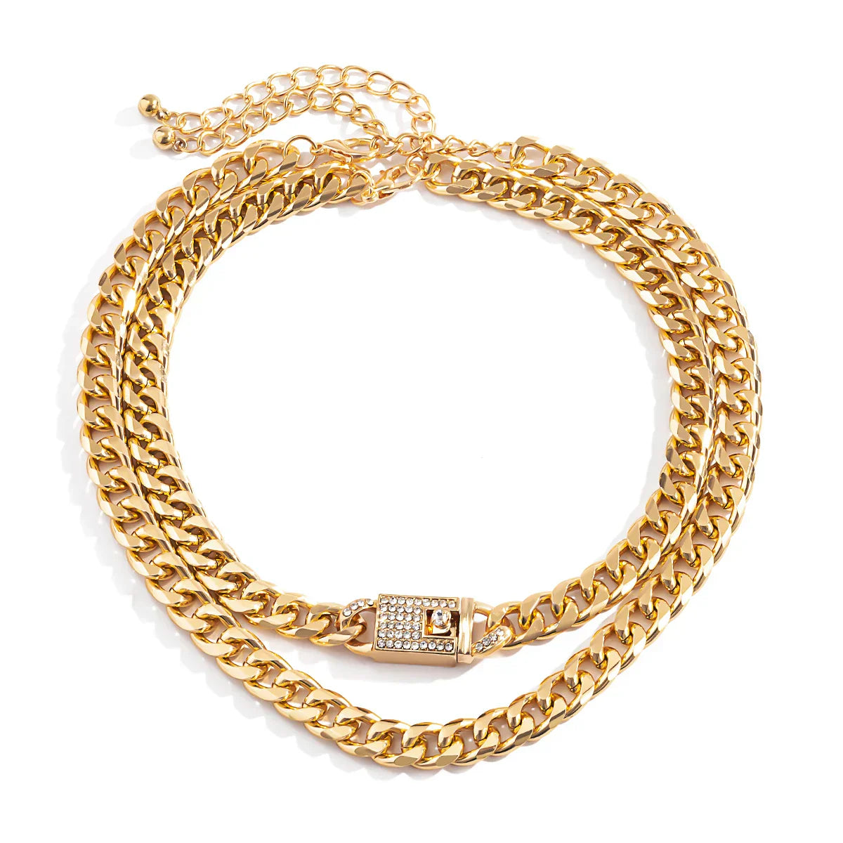 Unisex Gold Hip Hop Thick Cuban Chain Necklace