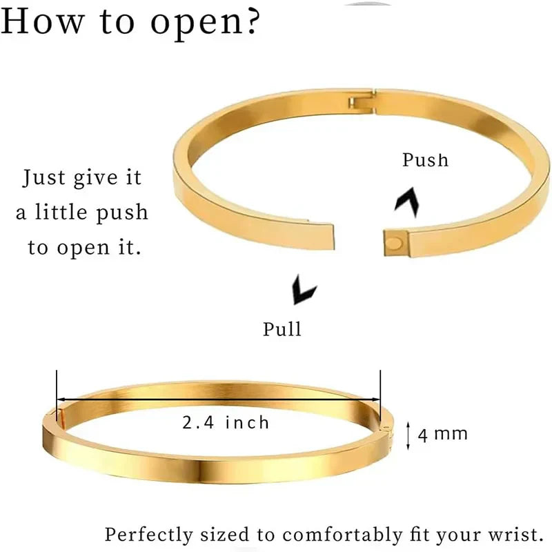 Unisex 18K Gold Plated Oval Bangle