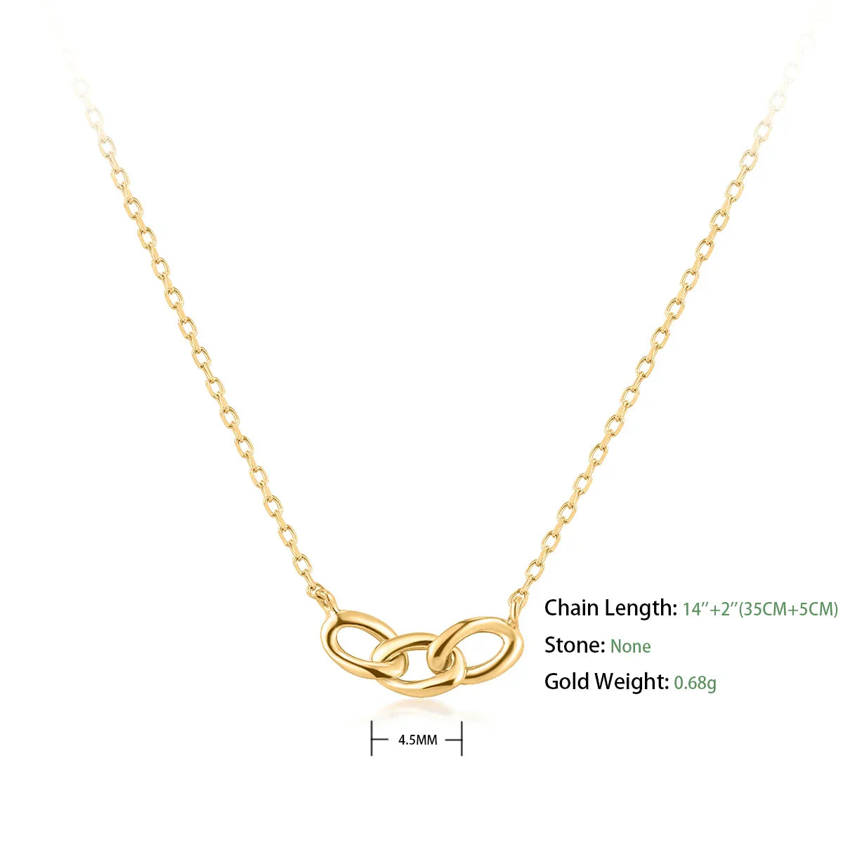 Interlock |14k Solid Gold Necklace