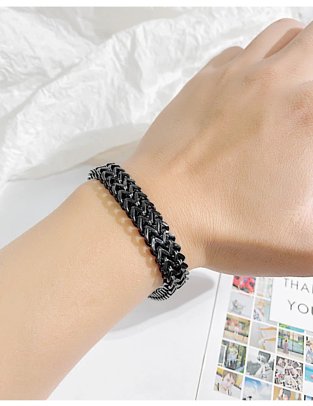 Unisex Black Cuban Bracelet