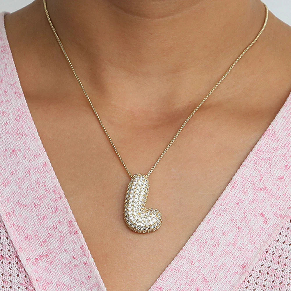Bubble Alphabet - S/Steel Rope Chain Necklace
