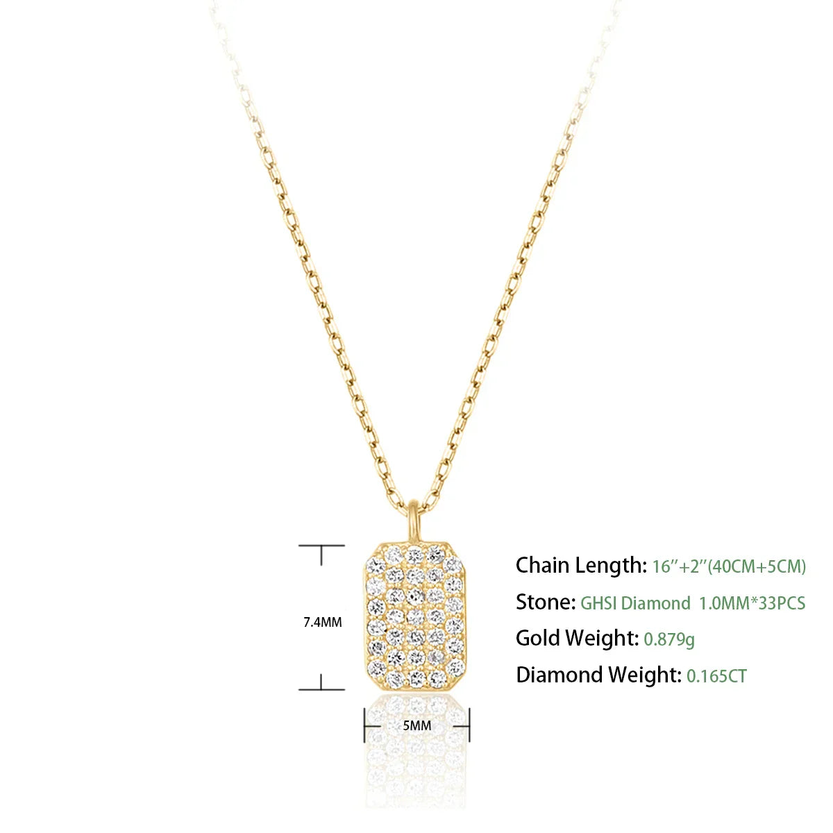 Diamond Tag|14k Solid Gold Necklace