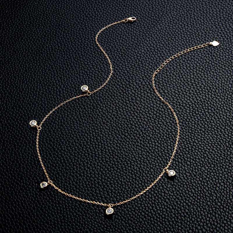 Mia Moissanite | Gold Choker Necklace