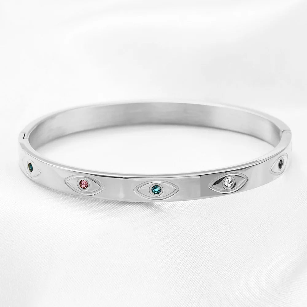 Evil Eye Bangle 18K Plated Gold | Silver