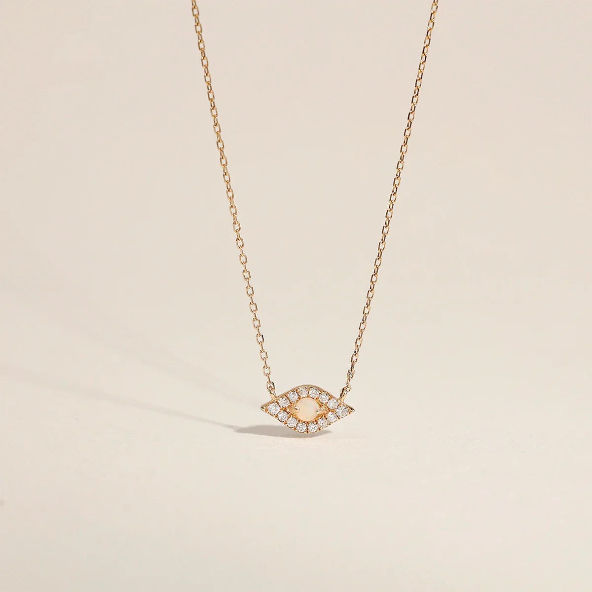 Evil Eye Diamond |14k Solid Gold Necklace