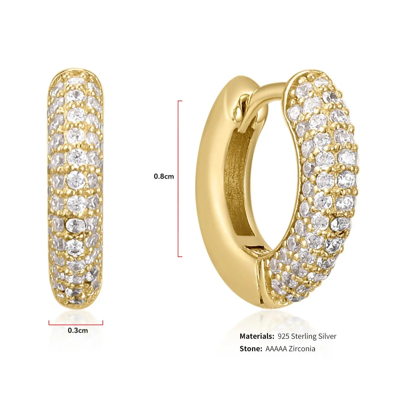 Glimmer Hoop Earring |14k Gold Plated 925 Sterling Silver