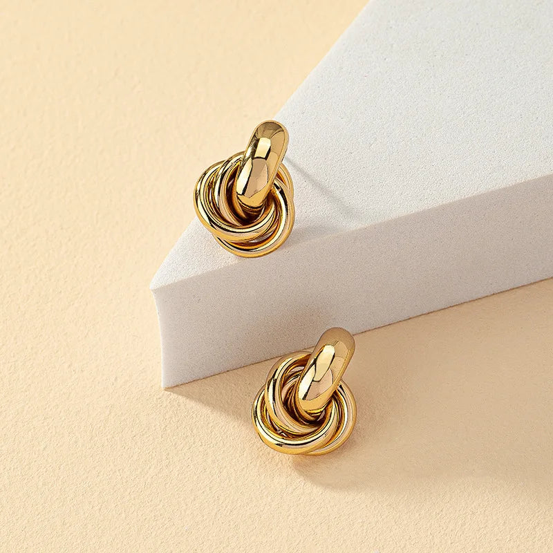 Gold/Silver Colour Knot Hoop Earring