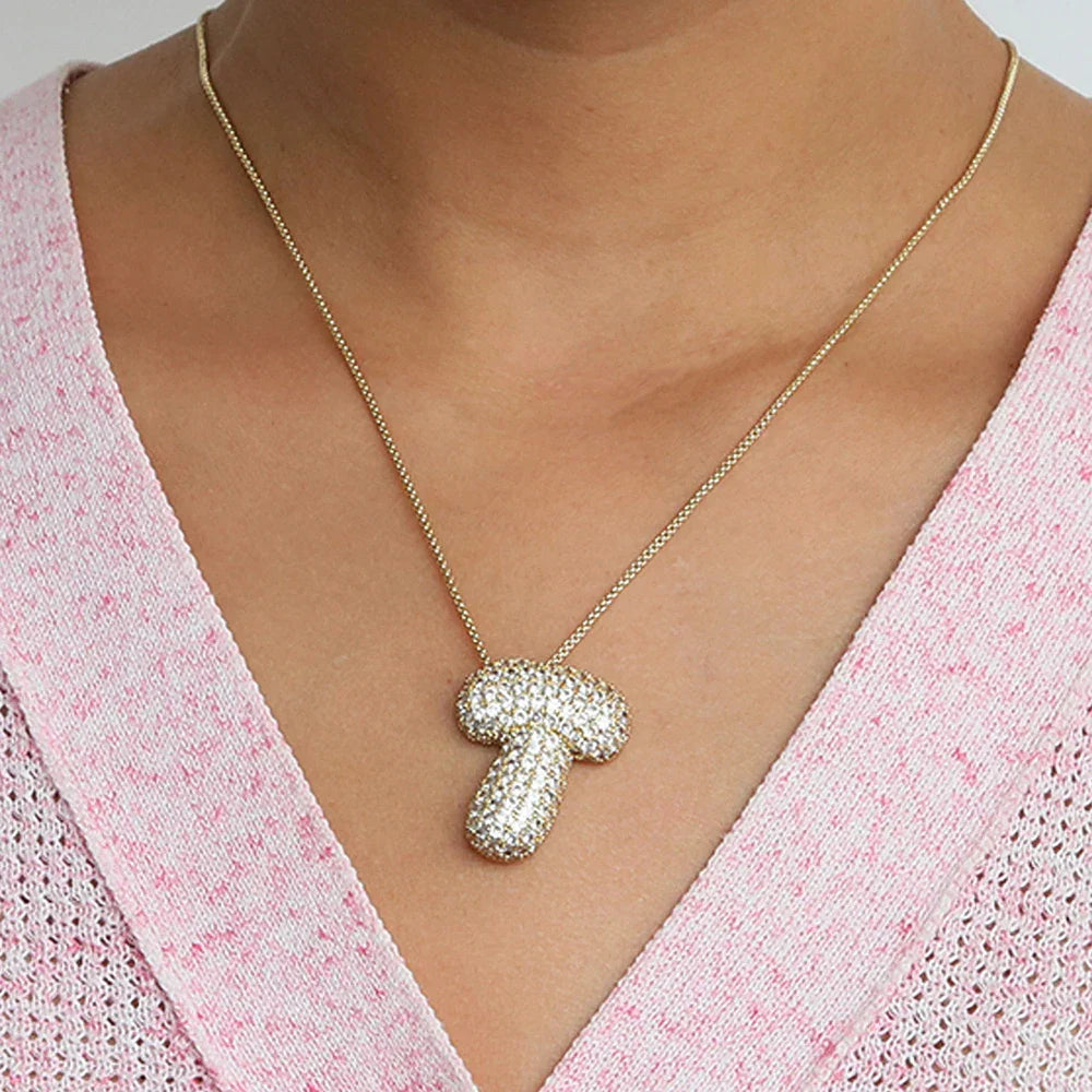 Bubble Alphabet - S/Steel Rope Chain Necklace