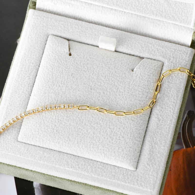 Tennis Moissanite |Gold Bracelet