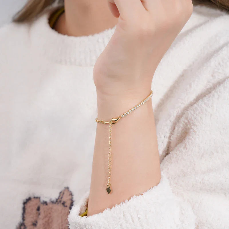 Tennis Moissanite |Gold Bracelet