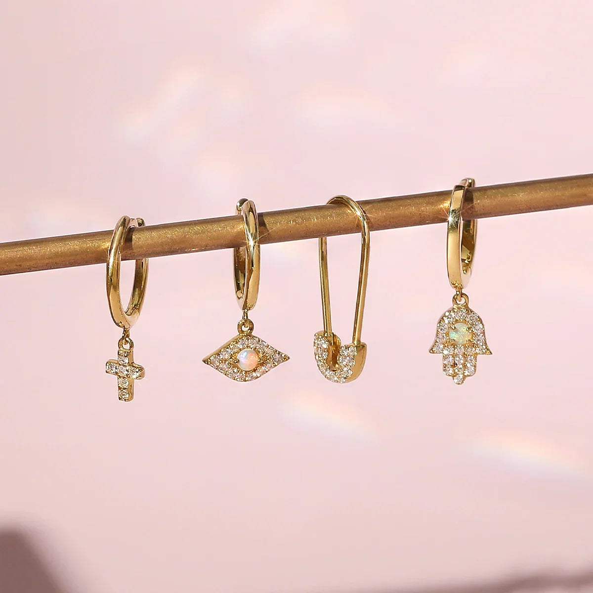 Evil Eye Earrings|14k Solid Gold