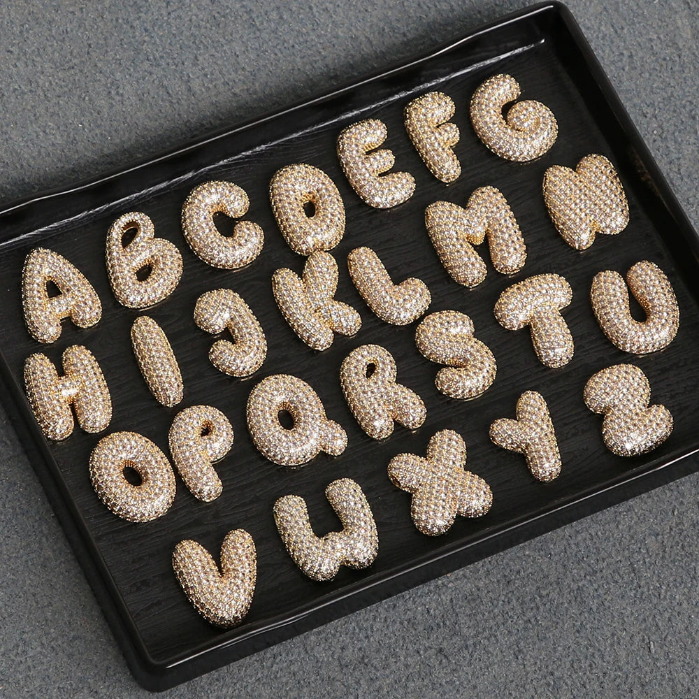 Bubble Alphabet - S/Steel Rope Chain Necklace