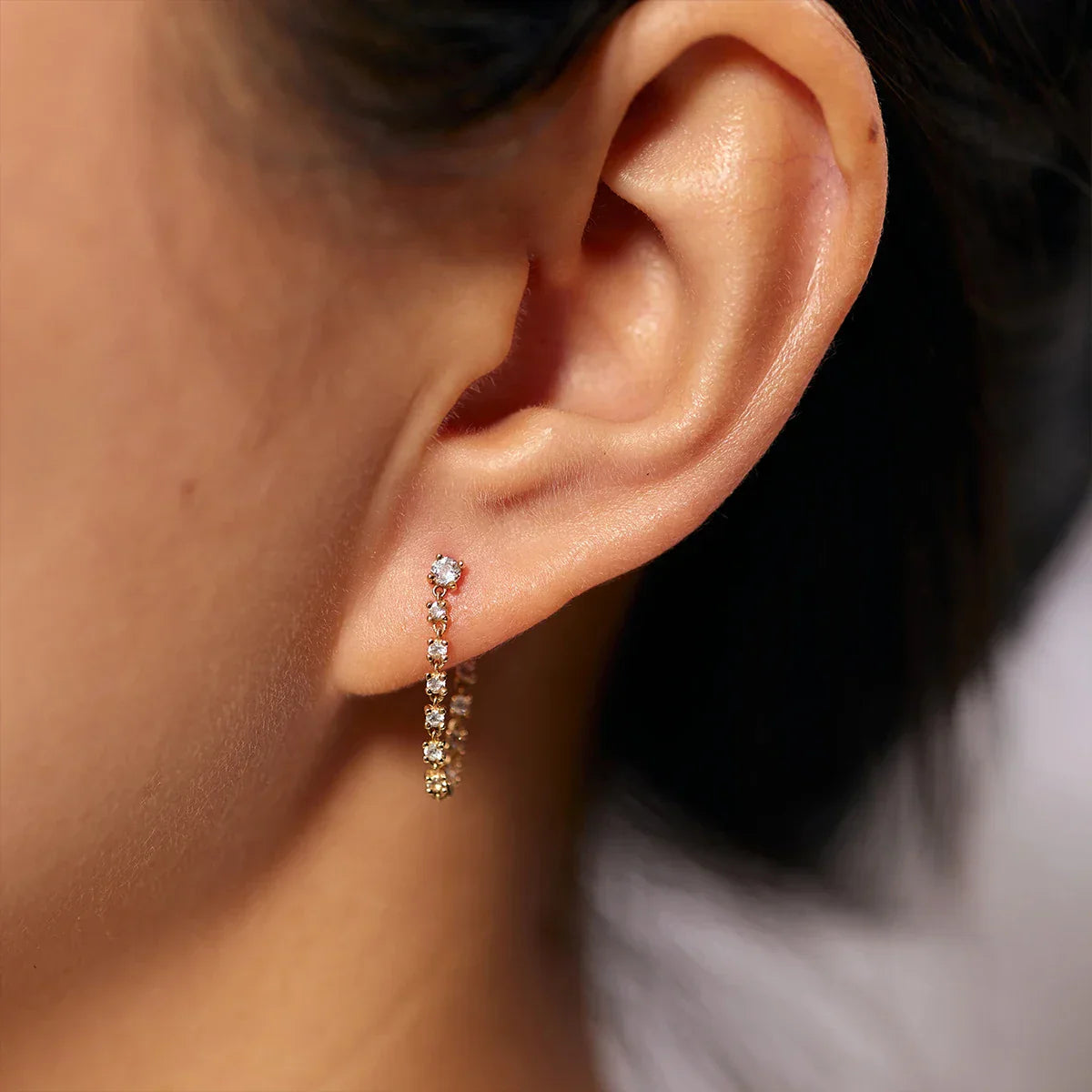 Tassel Drop Stud Earrings |14k Solid Gold