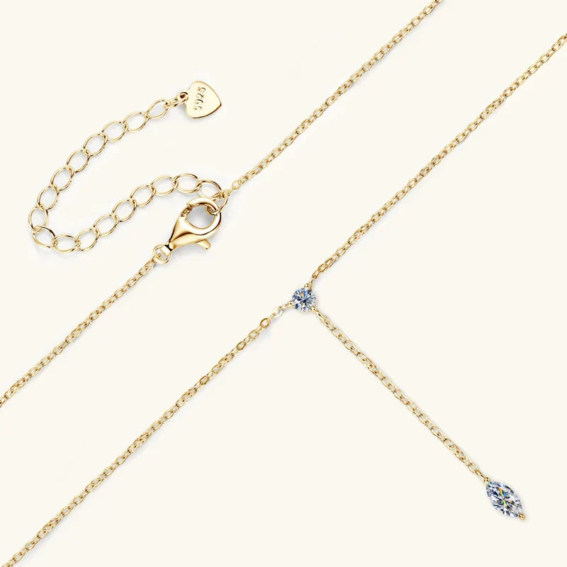 Ivy Drop Moissanite | Gold Diamond Necklace