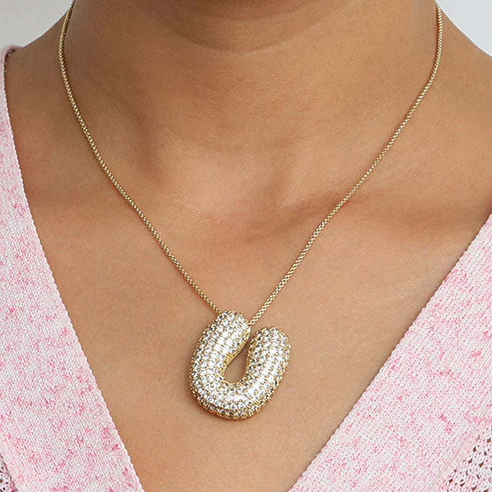 Bubble Alphabet - S/Steel Rope Chain Necklace