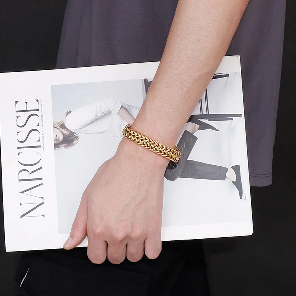 Unisex Gold Cuban Bracelet