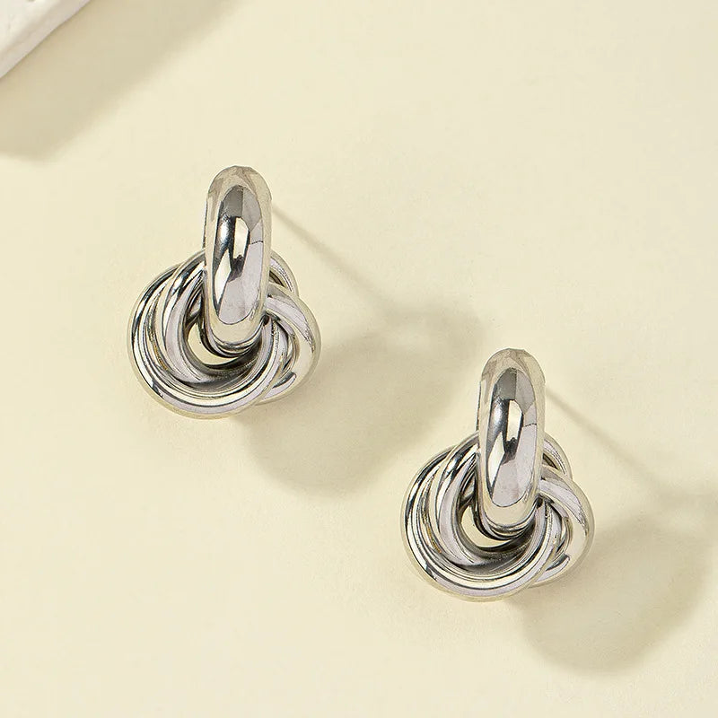 Gold/Silver Colour Knot Hoop Earring