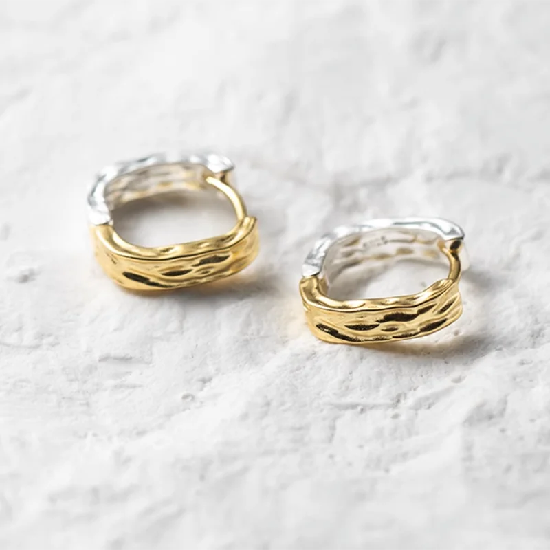Two Tone | 18k Gold Plated | Sterling Silver Earrings