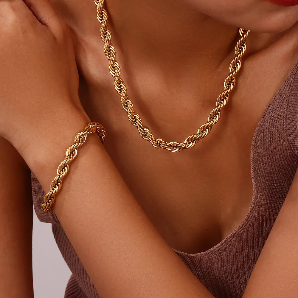 The Twisted Rope |18K Gold Plated Necklace