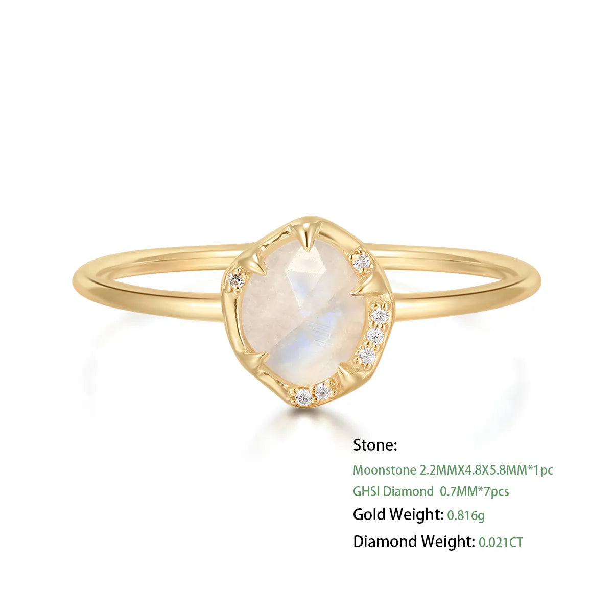Moonstone|14k Solid Yellow Gold Ring